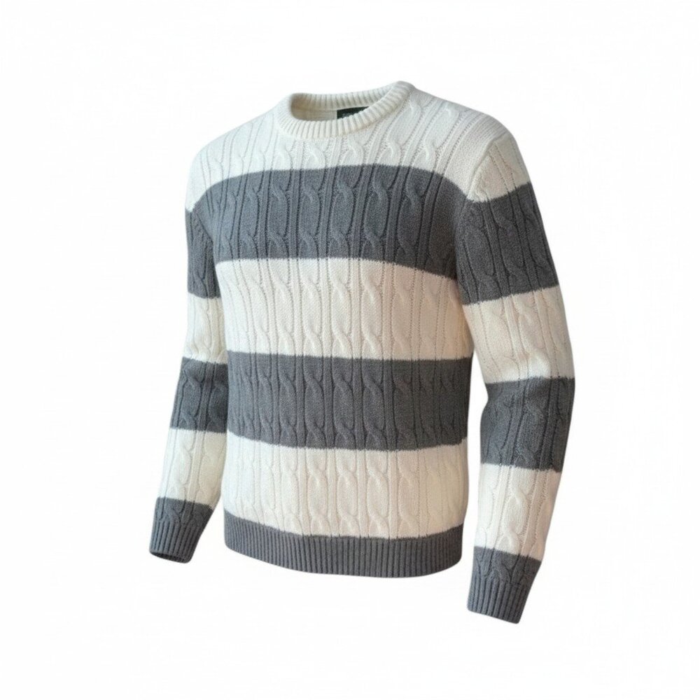 NWT Men's Piombo‎ Cable Knit Sweater